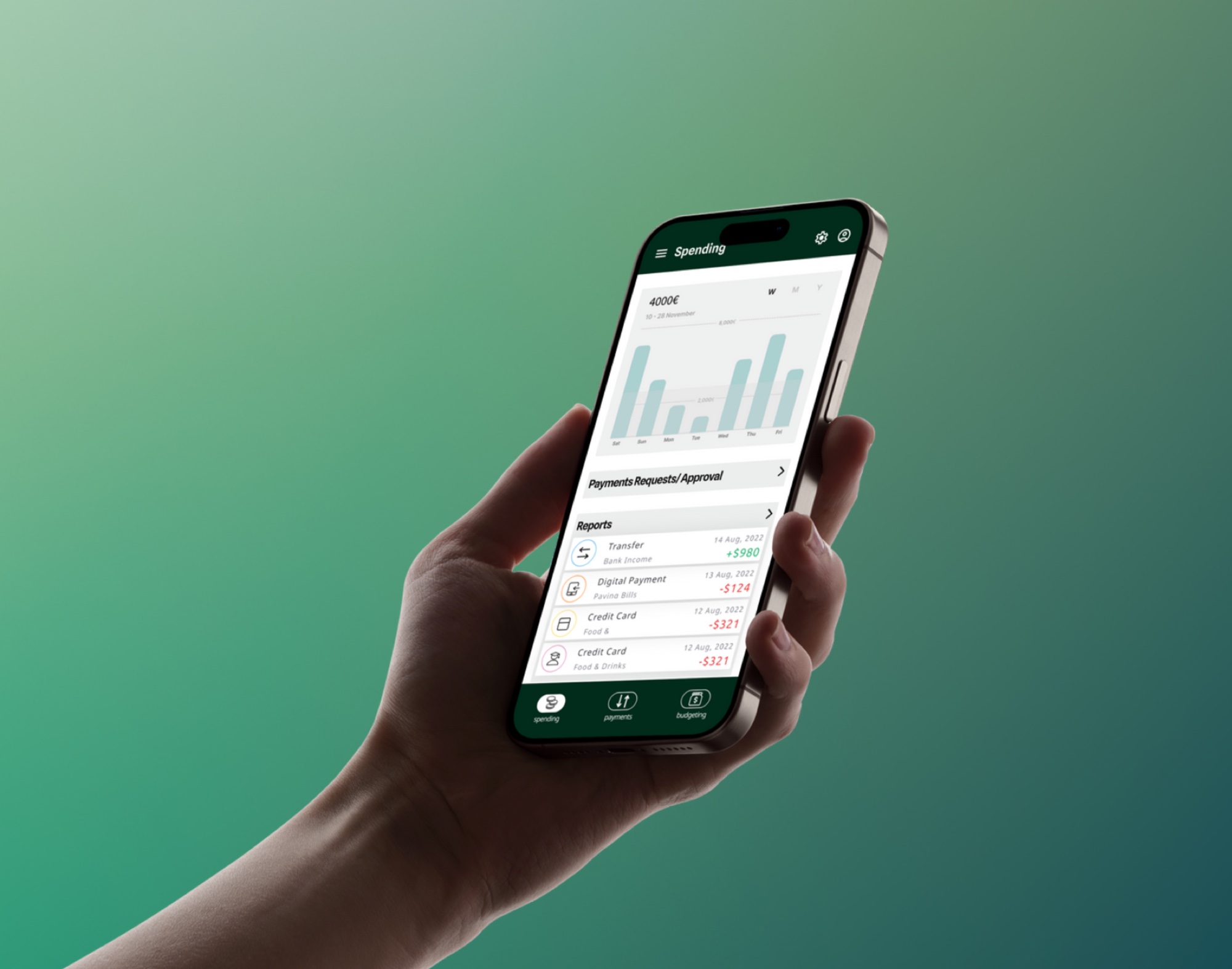 PlutoPay mobile app showing everyday spending insights